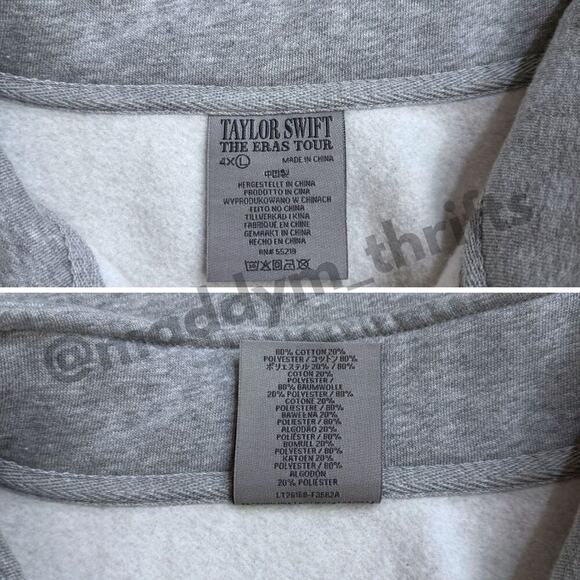 Taylor Swift The Eras Tour Gray Quarter Zip Sweatshirt size 4XL - Picture 3 of 7